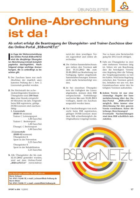 Das Magazin des Sports in Baden-Württemberg - Badischer ...