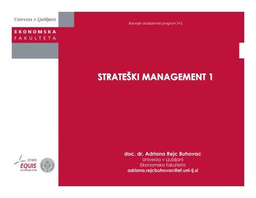Strateški management 1_1 študenti - Ekonomska fakulteta Univerze ...