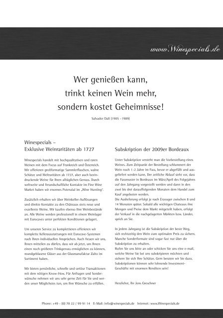 Wer genießen kann, trinkt keinen Wein mehr, sondern kostet