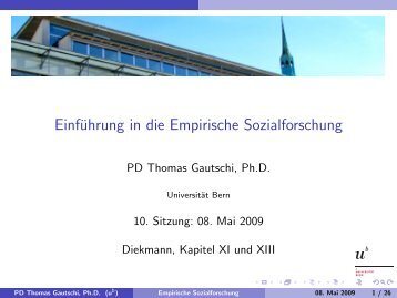 Einführung in die Empirische Sozialforschung - Universität Bern