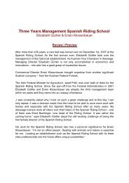 Three Years Management Spanish Riding School