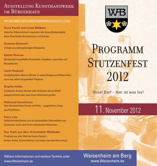 Programm Stutzenfest 2012 - Weisenheim am Berg