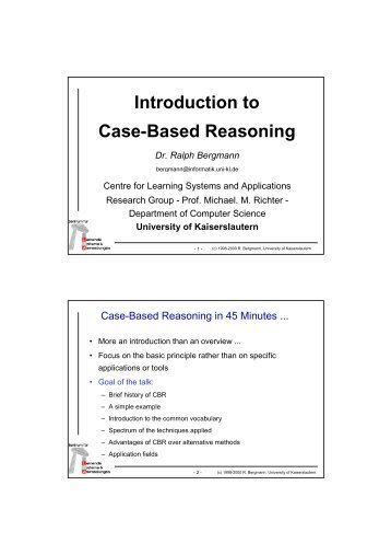 Introduction to Case-Based Reasoning