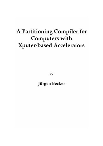 A Partitioning Compiler for Computers with Xputer-based Accelerators