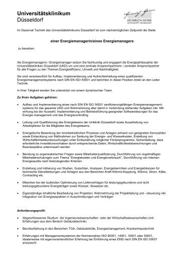 Universitätsklinikum Düsseldorf - Energiejobs. de