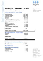 FFF Bayern - JAHRESBILANZ 2009 - FilmFernsehFonds Bayern