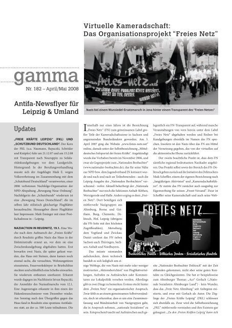 Antifa-Newsflyer für Leipzig & Umland Updates ... - Gamma - Noblogs