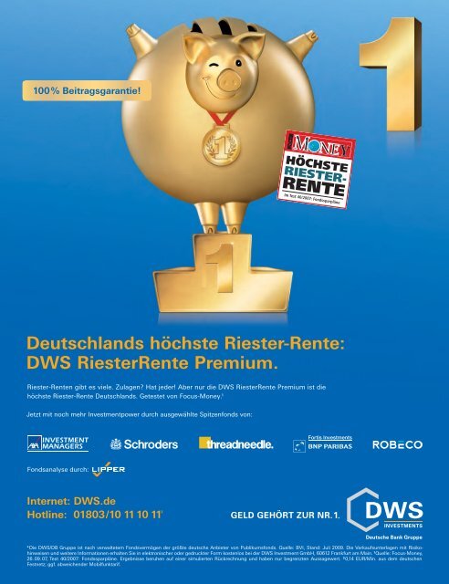 Deutschlands höchste Riester-Rente: DWS ... - LARANSA AG