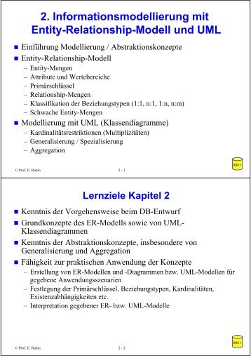 2. Informationsmodellierung mit Entity-Relationship-Modell und UML