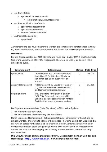 eps e-payment standard Technische Beschreibung ... - Raiffeisen