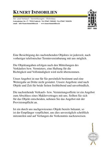 Angebot Nr. 52 - kunert immobilien