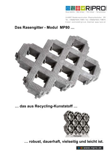 Das Rasengitter - Modul MP80 … … das aus Recycling ... - Ripro