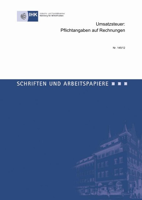 Neue Pflichtangaben auf Rechnungen - IHK Nürnberg für ...