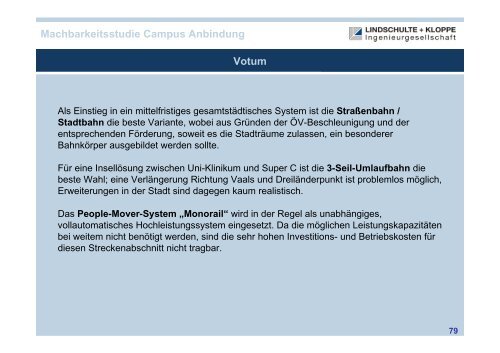 Untersuchung der technischen, verkehrlichen ... - knowlinx