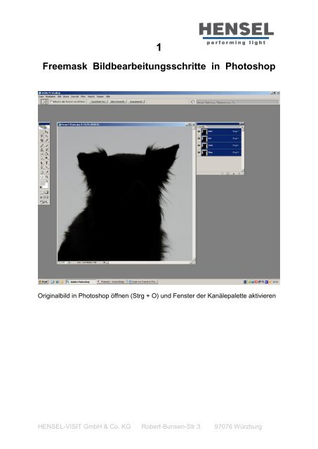 Freemask Bildbearbeitungsschritte in Photoshop - Hensel
