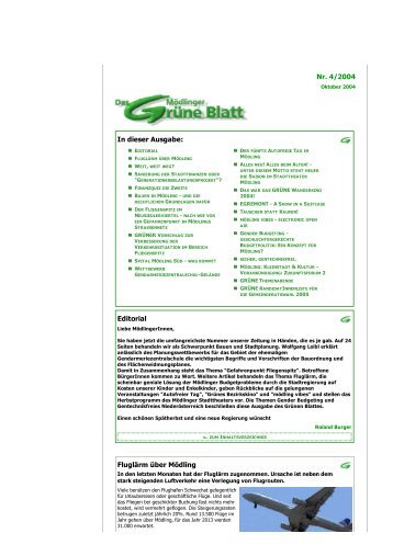 Das Mödlinger Grüne Blatt Nr. 4/04 - Die Grünen Mödling