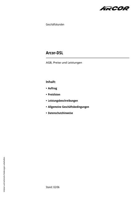 Arcor Dsl