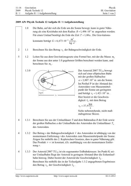 2009 APr Physik Technik 12 Aufgabe II / 1 ... - super-nowa