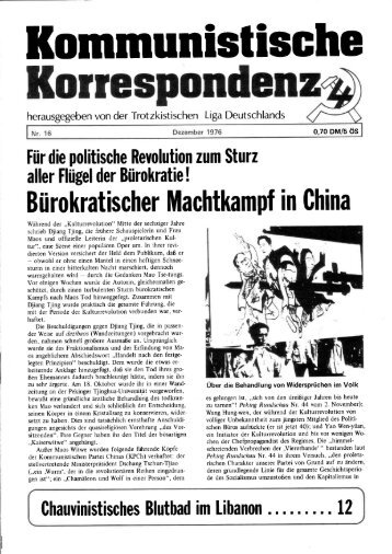Kommunistische Korrespondenz 16 (1976) - International Bolshevik ...