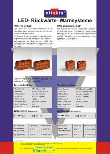 Produktinformation RWS Sputnik pico LED - Hänsch