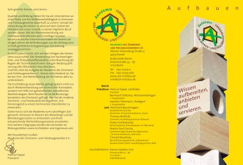 Seminarprogramm 2004 - Fördergesellschaft Holzbau und Ausbau ...