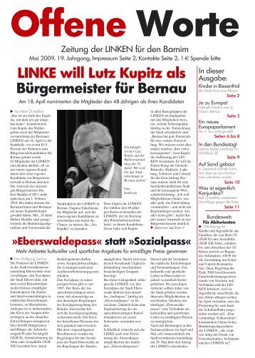 LINKE will Lutz Kupitz als Bürgermeister für Bernau - Die Linke ...