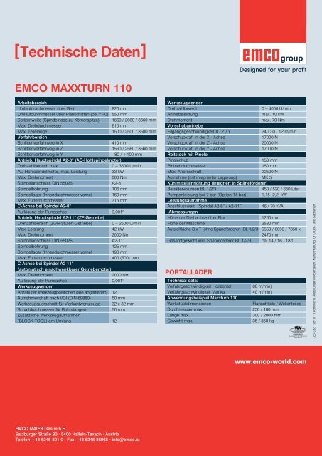 EMCO MAXXTURN 110 - Ilg & Sulzberger Werkzeugmaschinen