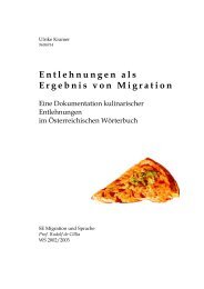 Entlehnungen als Ergebnis von Migration. Eine Dokumentation ...