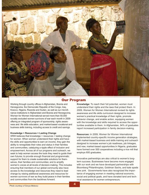 2009 Annual Report - Women for Women International