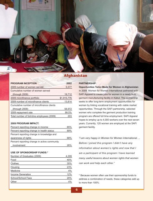 2009 Annual Report - Women for Women International