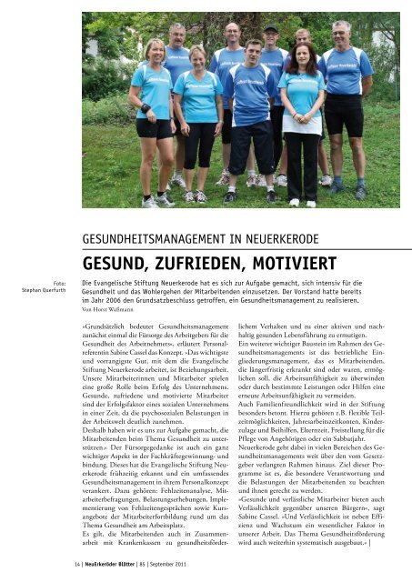 Schwerpunkt Gesundheit - NeuErkerode