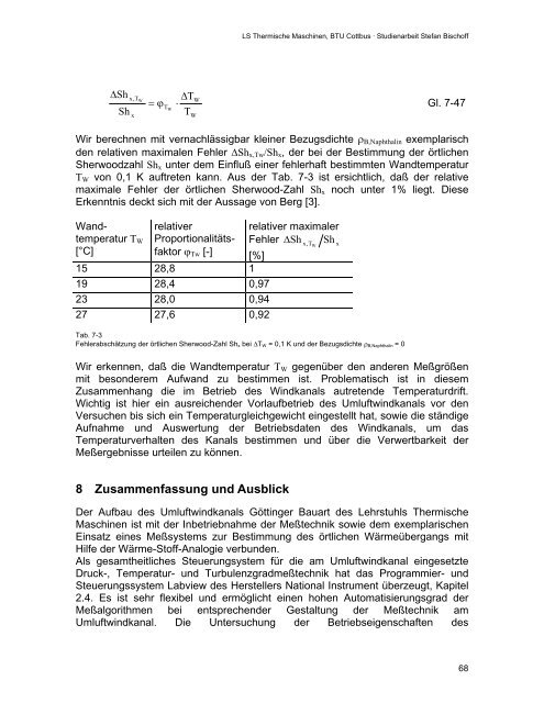 Pr Prandtl Zahl - Brandenburgische Technische Universität Cottbus