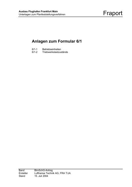 Formular 6/1: Betriebseinheiten