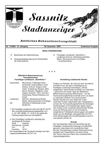 Stadtanzeiger Nr. 11/2005 - Sassnitz