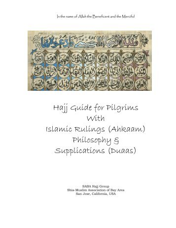 Hajj Guide - Shia Muslim Association of Bay Area