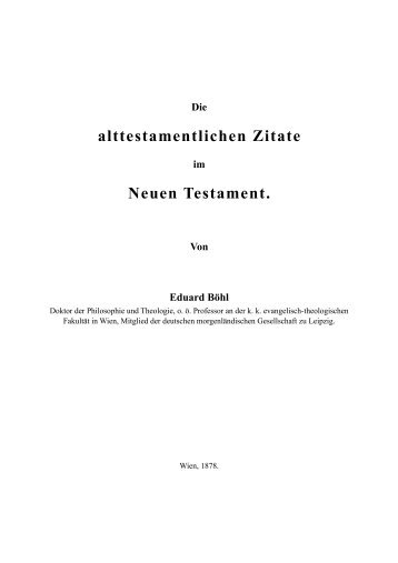 alttestamentlichen Zitate Neuen Testament. - Licht und Recht