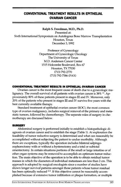 VI Autologous Bone Marrow Transplantation.pdf - Blog Science ...