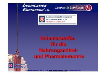 Schmierstoffe.. für die Nahrungsmittel- und ... - FGS Lubricants