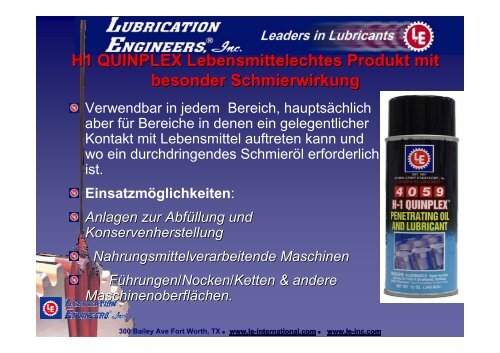 Schmierstoffe.. für die Nahrungsmittel- und ... - FGS Lubricants