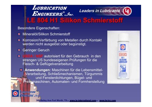 Schmierstoffe.. für die Nahrungsmittel- und ... - FGS Lubricants