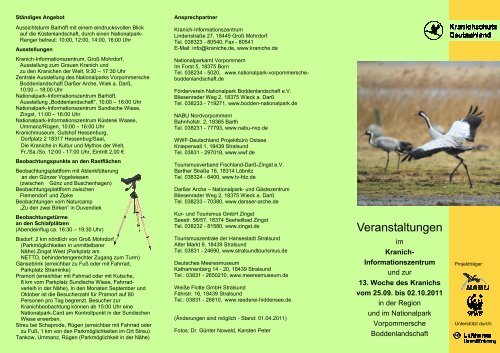 Flyer 13. Woche des Kranichs - Kranich-Informationszentrum