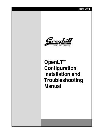 OpenLT™ Configuration, Installation and ... - Grayhill, Inc.