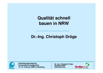 Qualität schnell bauen in NRW - FGSV