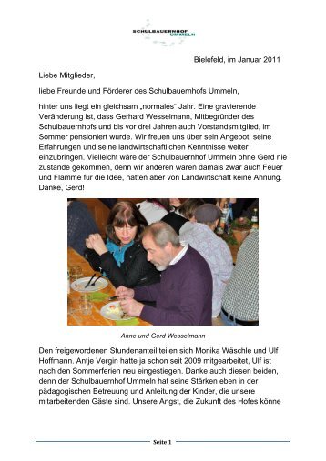 Jahresrückblick 2010 - Schulbauernhof Ummeln