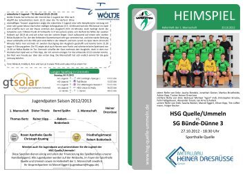 Heimspiel Saison 1213_3 - HSG CVJM Quelle-Ummeln Handball