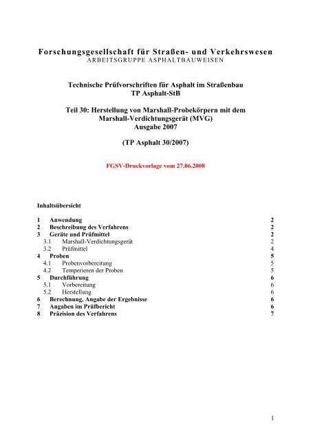 Teil 30 Herstellung von Marshall-Probekörpern mit dem - FGSV