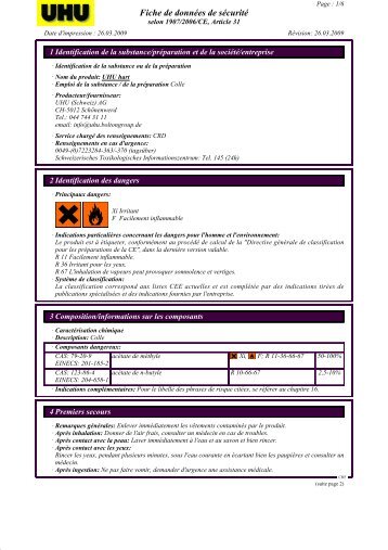 Fiche de données de sécurité - Distrelec