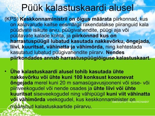 Harrastuskalapüügist Eestis - Keskkonnaministeerium