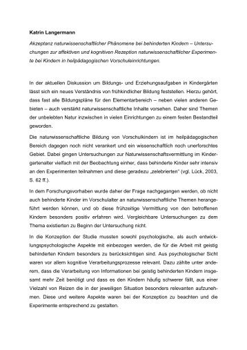 Katrin Langermann Akzeptanz naturwissenschaftlicher Phänomene ...