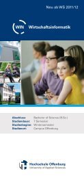 Wirtschaftsinformatik WIN - an der Hochschule Offenburg